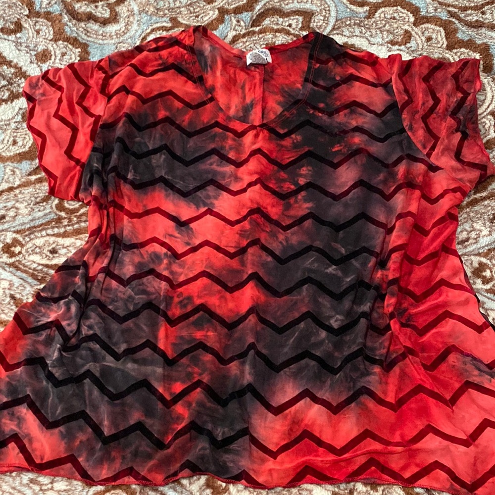 Velvet chevron striped blouse